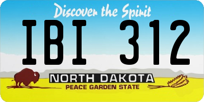 ND license plate IBI312