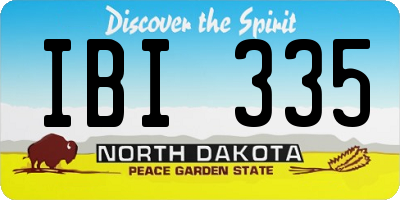 ND license plate IBI335