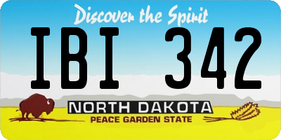 ND license plate IBI342