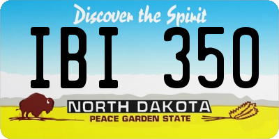ND license plate IBI350