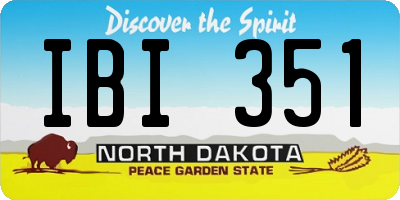 ND license plate IBI351