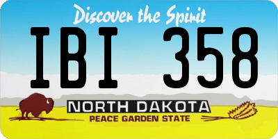ND license plate IBI358