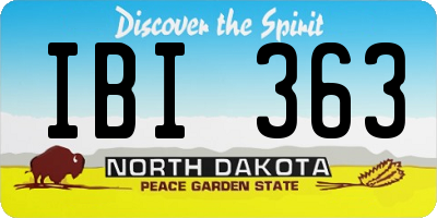 ND license plate IBI363