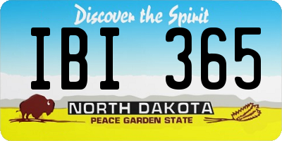 ND license plate IBI365