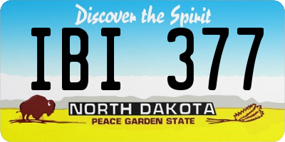 ND license plate IBI377