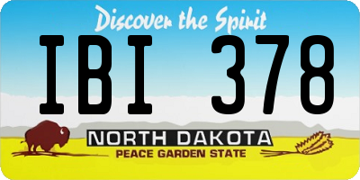 ND license plate IBI378