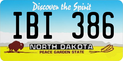 ND license plate IBI386