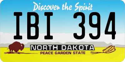 ND license plate IBI394