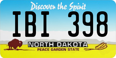 ND license plate IBI398