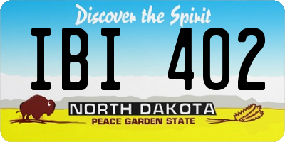 ND license plate IBI402
