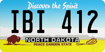 ND license plate IBI412