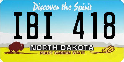 ND license plate IBI418