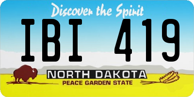 ND license plate IBI419