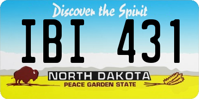 ND license plate IBI431