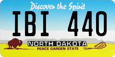 ND license plate IBI440