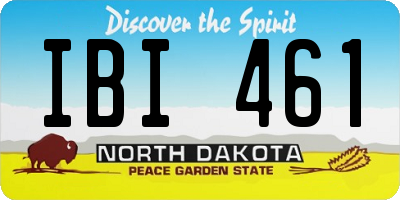 ND license plate IBI461