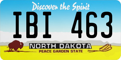 ND license plate IBI463