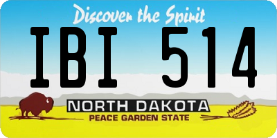 ND license plate IBI514