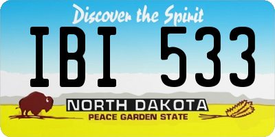 ND license plate IBI533