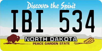 ND license plate IBI534