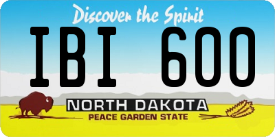 ND license plate IBI600