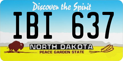 ND license plate IBI637