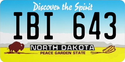 ND license plate IBI643