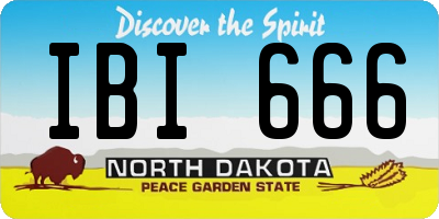 ND license plate IBI666