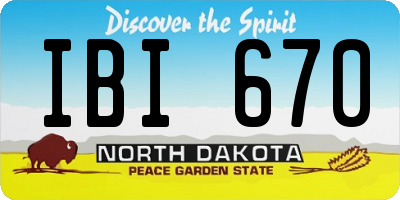 ND license plate IBI670