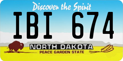ND license plate IBI674