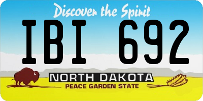 ND license plate IBI692