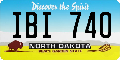 ND license plate IBI740
