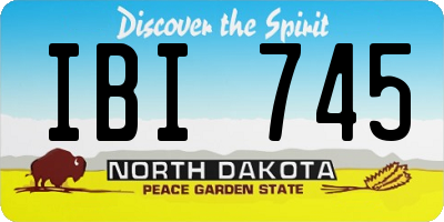 ND license plate IBI745