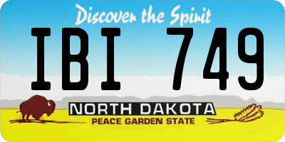 ND license plate IBI749