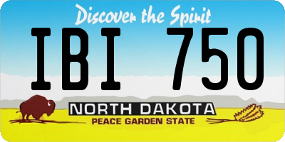 ND license plate IBI750