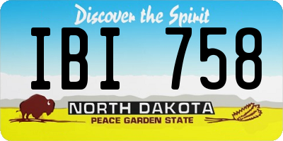 ND license plate IBI758