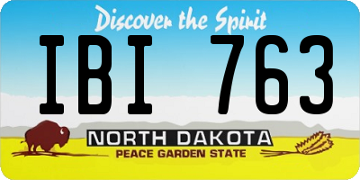 ND license plate IBI763