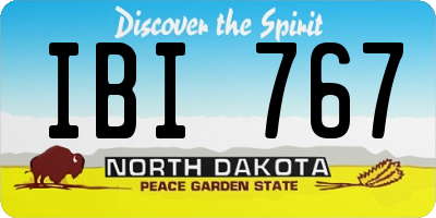 ND license plate IBI767