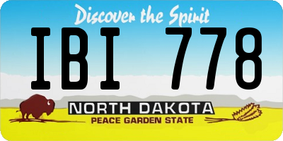 ND license plate IBI778