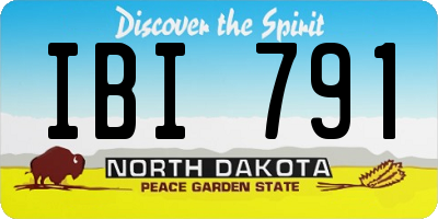 ND license plate IBI791