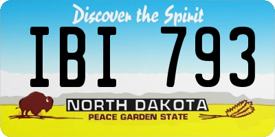 ND license plate IBI793