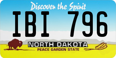 ND license plate IBI796