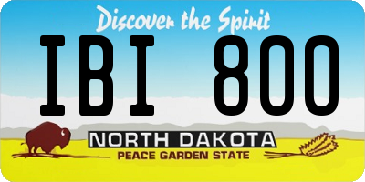 ND license plate IBI800