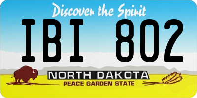 ND license plate IBI802