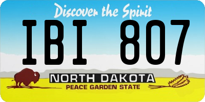 ND license plate IBI807