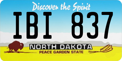 ND license plate IBI837