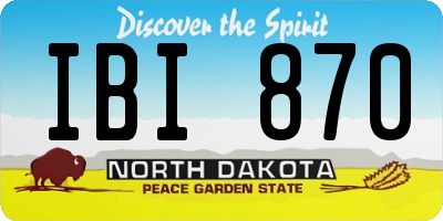 ND license plate IBI870