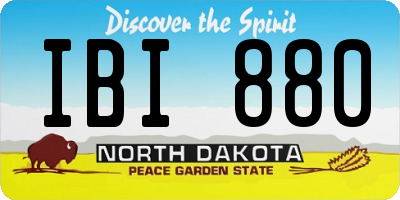 ND license plate IBI880