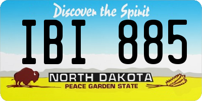 ND license plate IBI885
