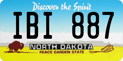 ND license plate IBI887